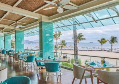 The Veranda – Overlooking the beach, ideal for relaxed networking breakfasts or sunset dinners.