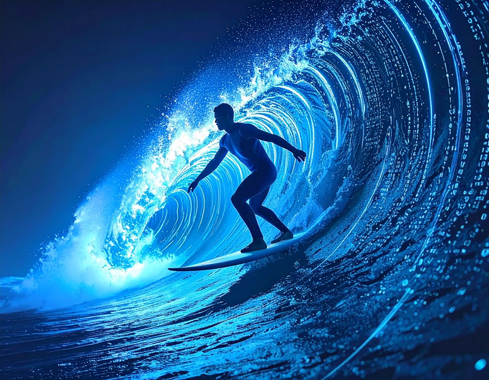 surfer-riding-a-wave-of-data data surfer